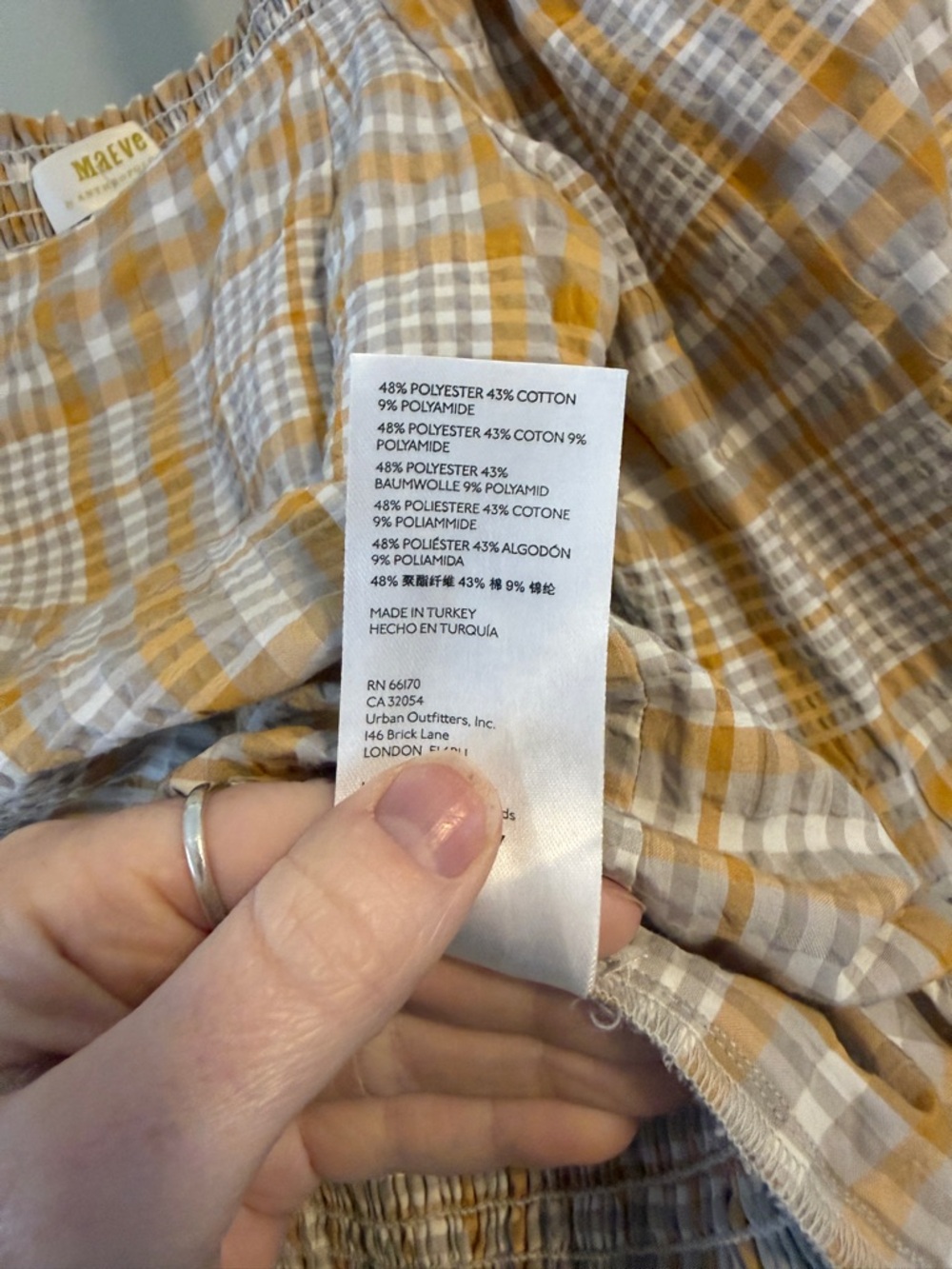 Maeve by Anthropologie Plaid Square neck Blouse - Picture 8 of 8